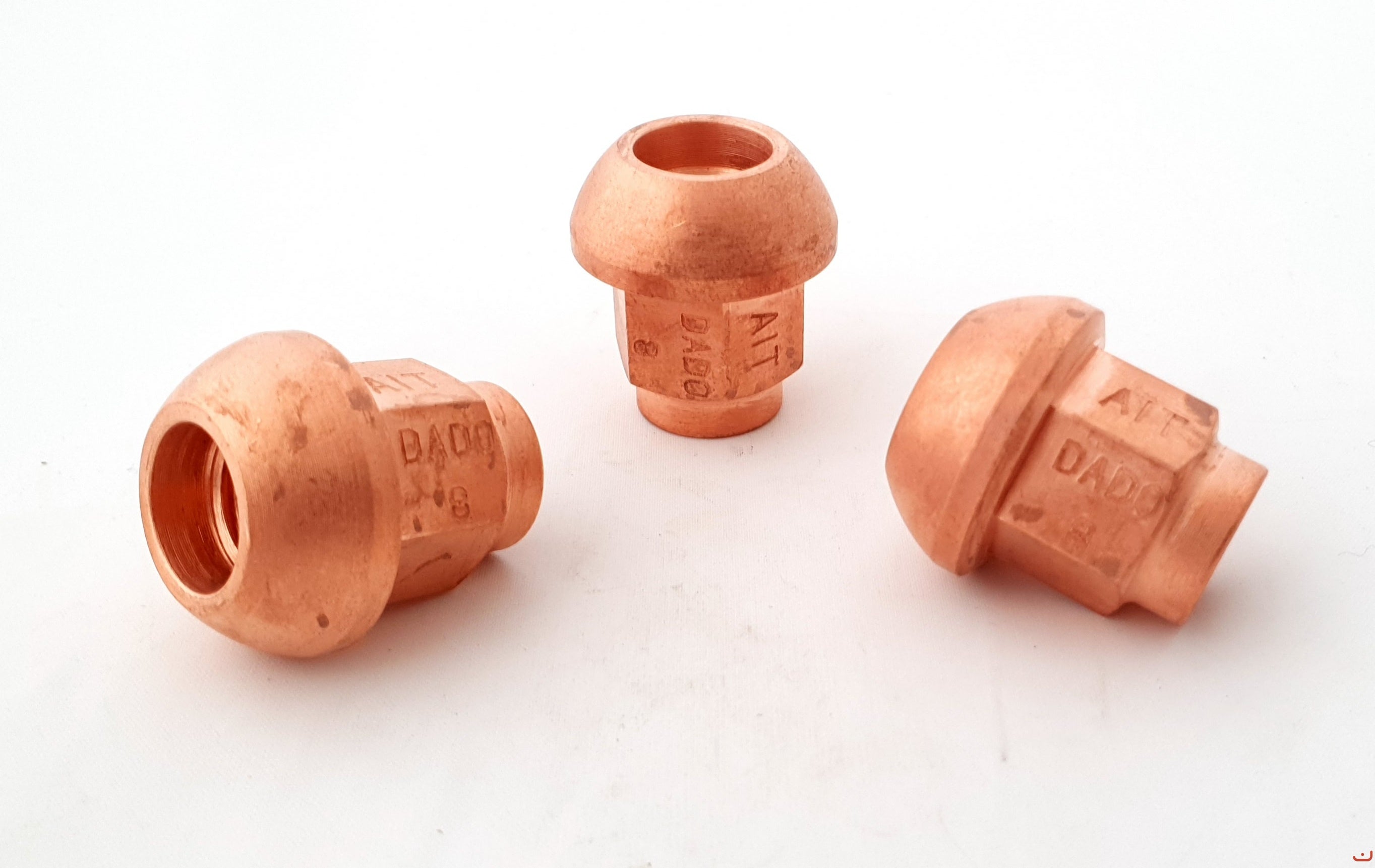 A.I.TECH AIT-DADO-8 Сталева обміднена гайка 12x1,25, ex 17mm, o.d. 25mm, сферична, повна довжина 27mm Photo-1