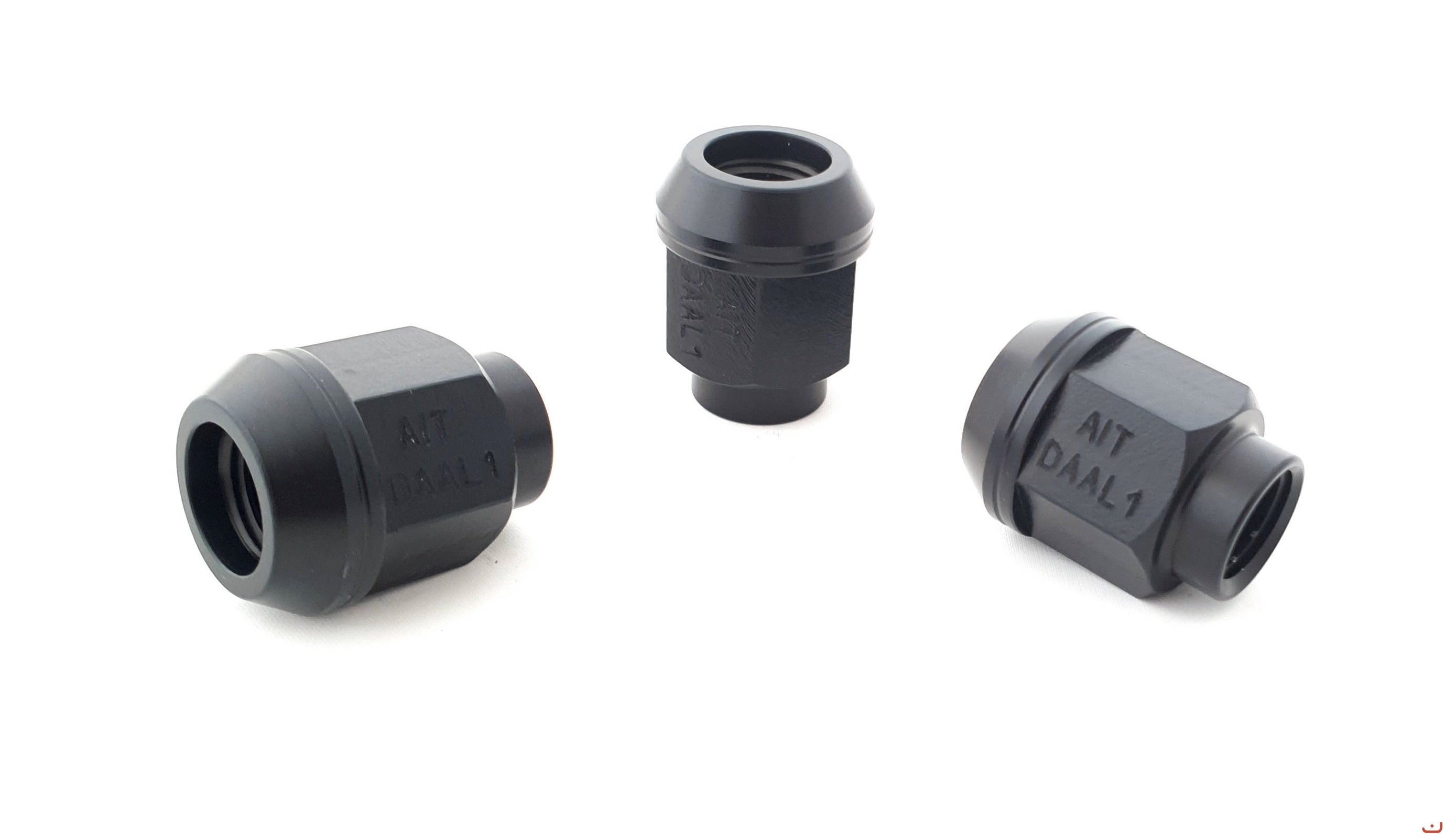 A.I.TECH AIT-DAAL1 Гайка з алюмінію Ergal 7075 12x1,5, ex 19mm, o.d. 22mm, конічна, повна довжина 27mm, Чорний Photo-1