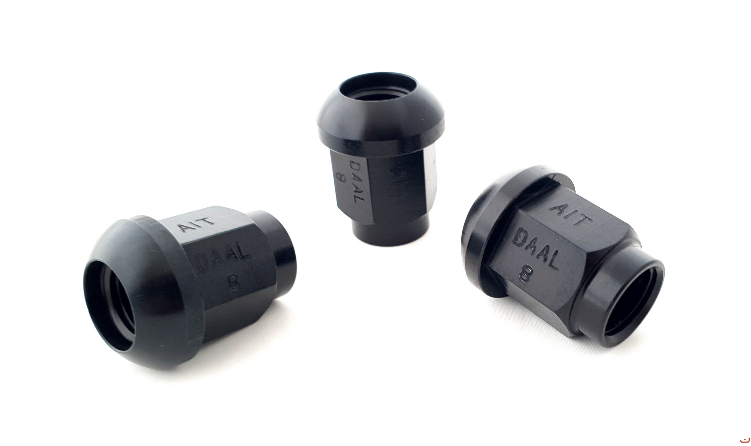 A.I.TECH AIT-DAAL8 Гайка з алюмінію Ergal 7075 14X1,5, ex 19mm, o.d. 25mm, сферична, повна довжина 31mm, Чорний Photo-1