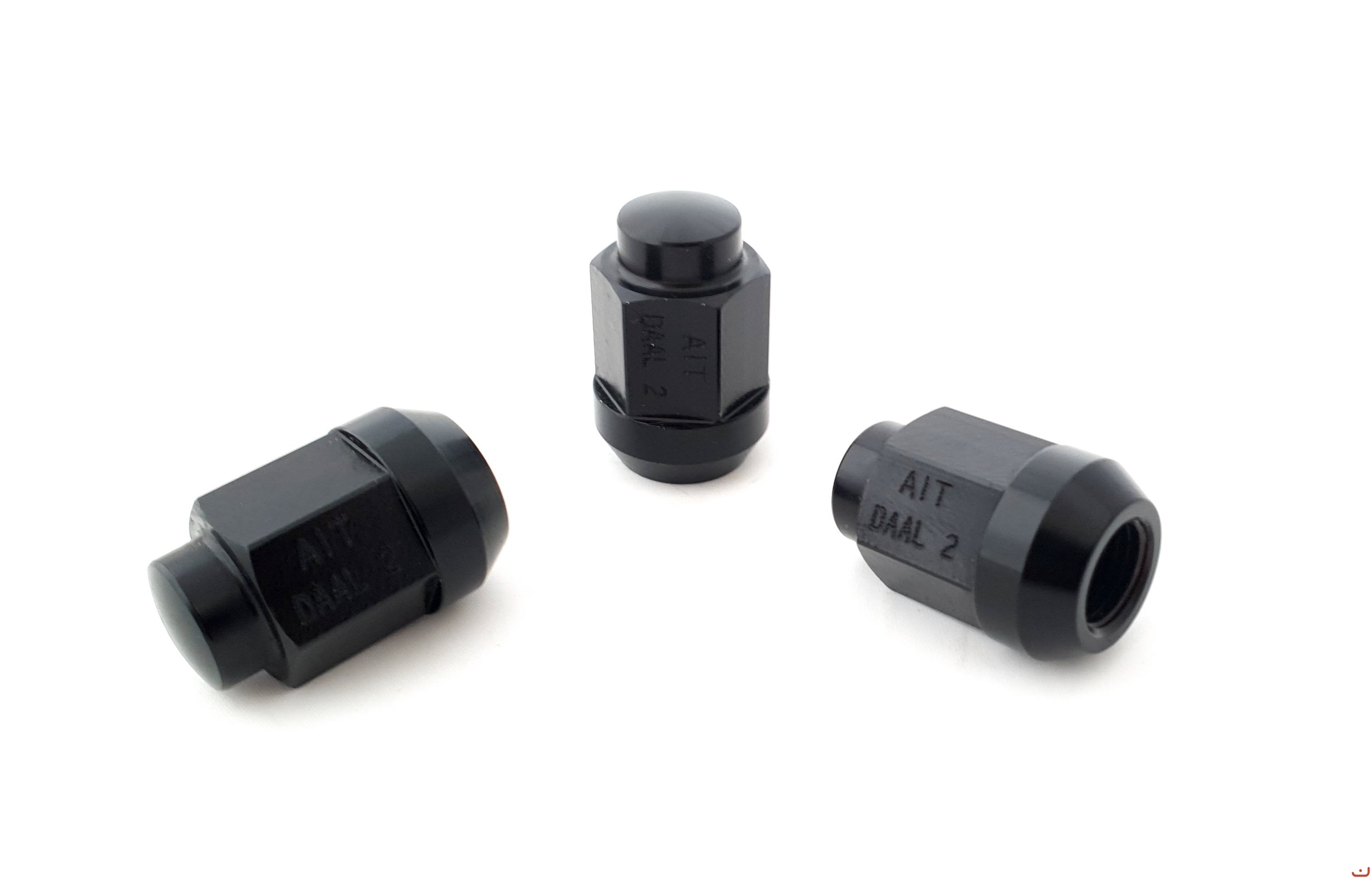 A.I.TECH AIT-DAAL2 Глуха гайка з алюмінію Ergal 7075 12x1,25, ex 19mm, o.d. 22mm, конічна, повна довжина 27mm, Чорний Photo-1