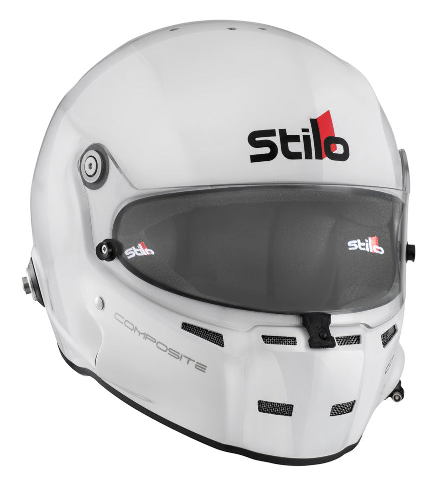 STILO AA0700CG2T640101 Шолом закритий ST5F COMPOSITE, вбудований мікрофон, HANS, SA2020 / FIA, білий / чорний, р-р 64 Photo-1