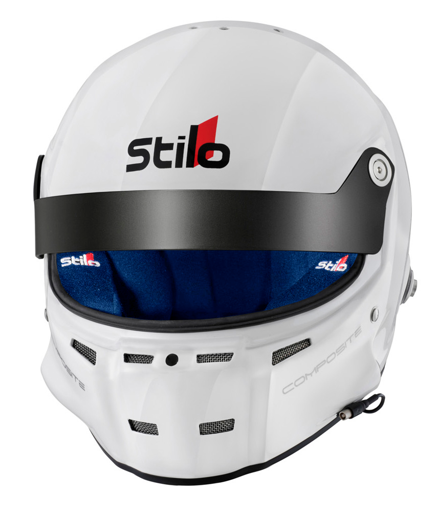 STILO AA0702CG2T590102 Шолом закритий ST5 GT COMPOSITE, вбудований мікрофон, HANS, SA2020 / FIA, білий / синій, р-р 59 Photo-0