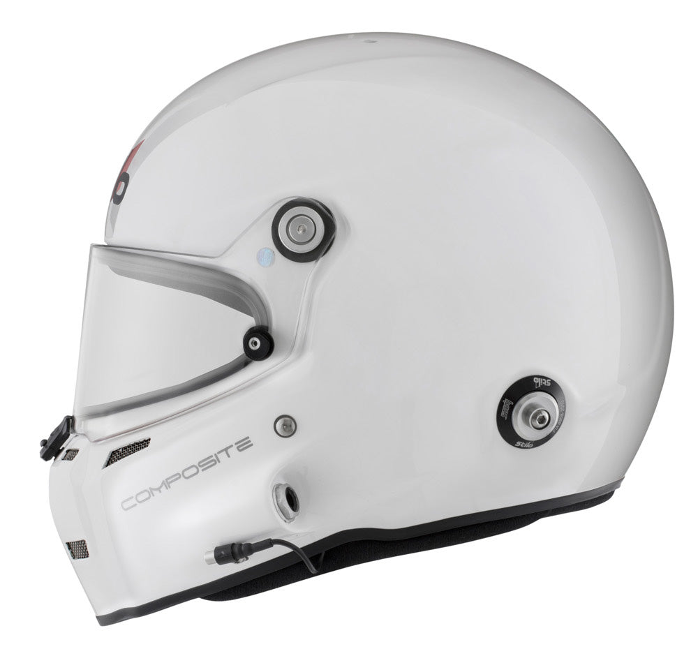 STILO AA0700CG2T590101 Шолом закритий ST5F COMPOSITE, вбудований мікрофон, HANS, SA2020 / FIA, білий / чорний, р-р 59 Photo-3