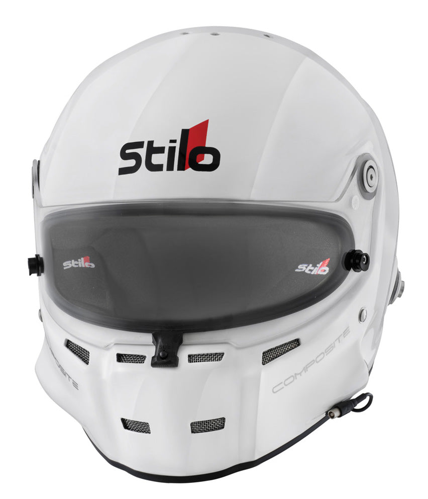 STILO AA0700CG2T600101 Шолом закритий ST5F COMPOSITE, вбудований мікрофон, HANS, SA2020 / FIA, білий / чорний, р-р 60 Photo-0