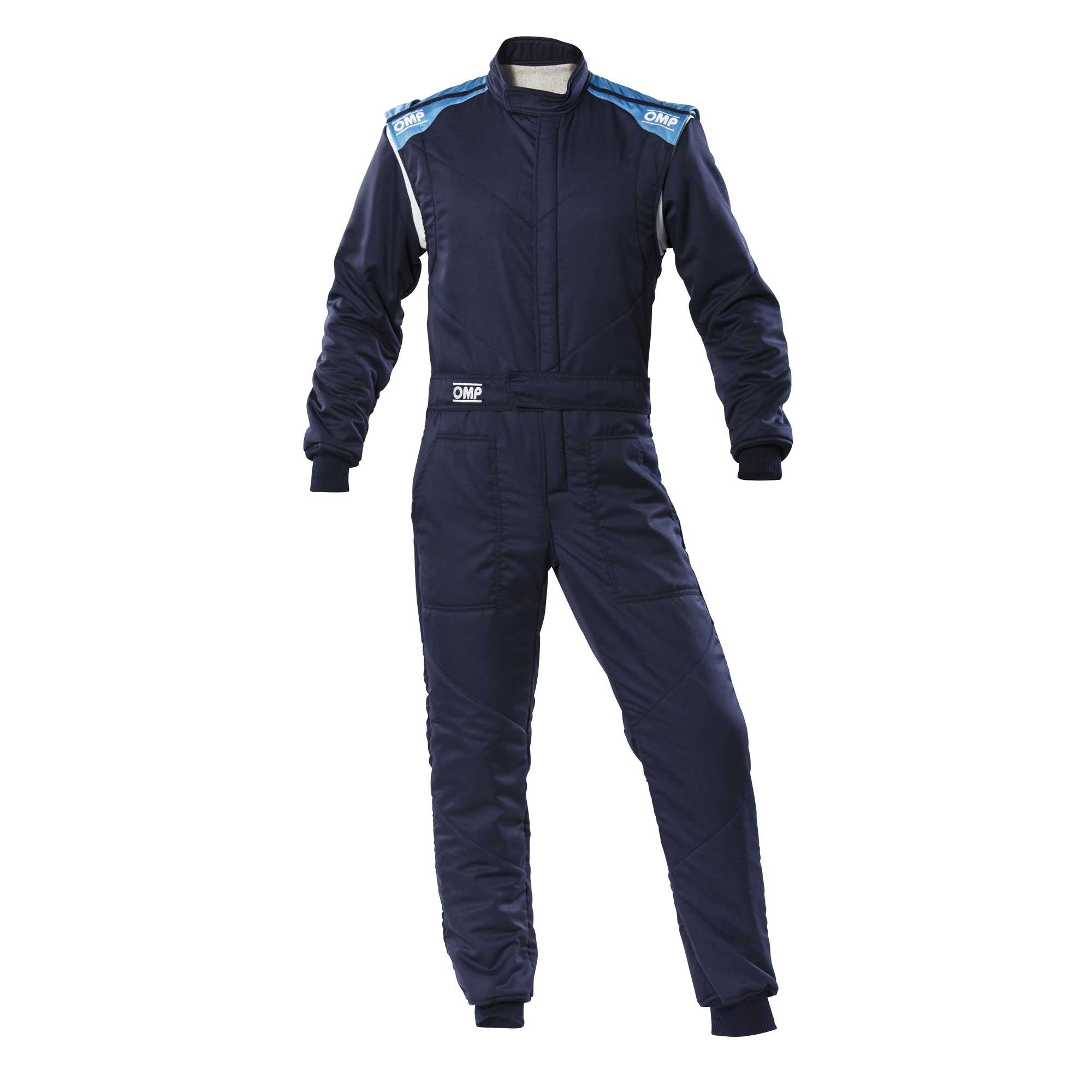 OMP IA0-1828-E01-244-64 (IA01828D24464) Комбінезон для автоспорту FIRST-S MY2020, FIA 8856-2018, navy blue/cyan, розмiр 64 Photo-0