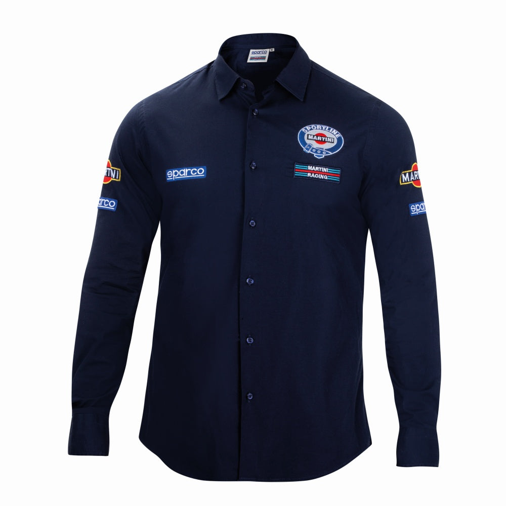 SPARCO 01277MRBM1S Сорочка з довгим рукавом MARTINI-R, темно-синя, р-р S Photo-0