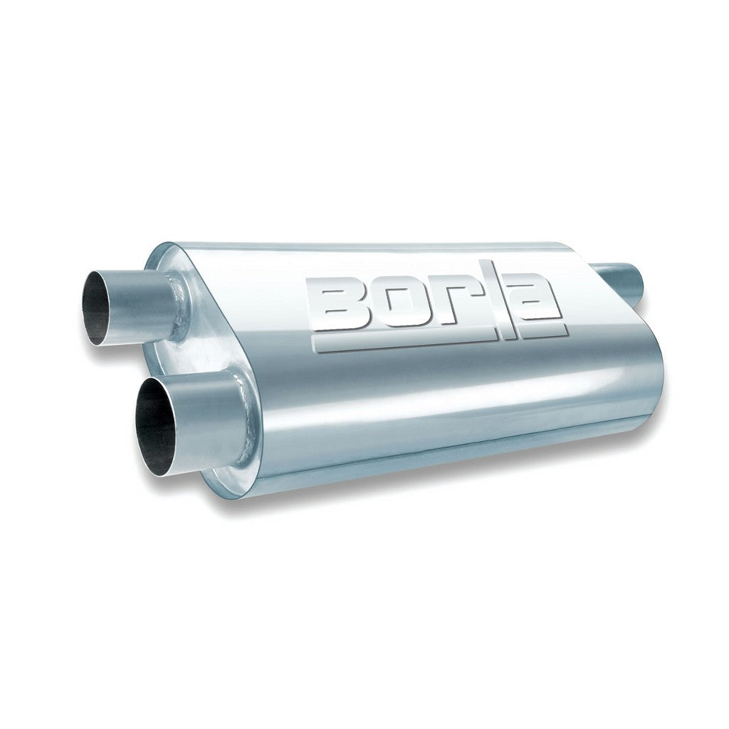 BORLA 40474 Глушник універсальний, овал, сер. Transverse Flow, Вхід 3 "/ Вихід 2х2.5", габ. 19 "x5.5" Photo-0