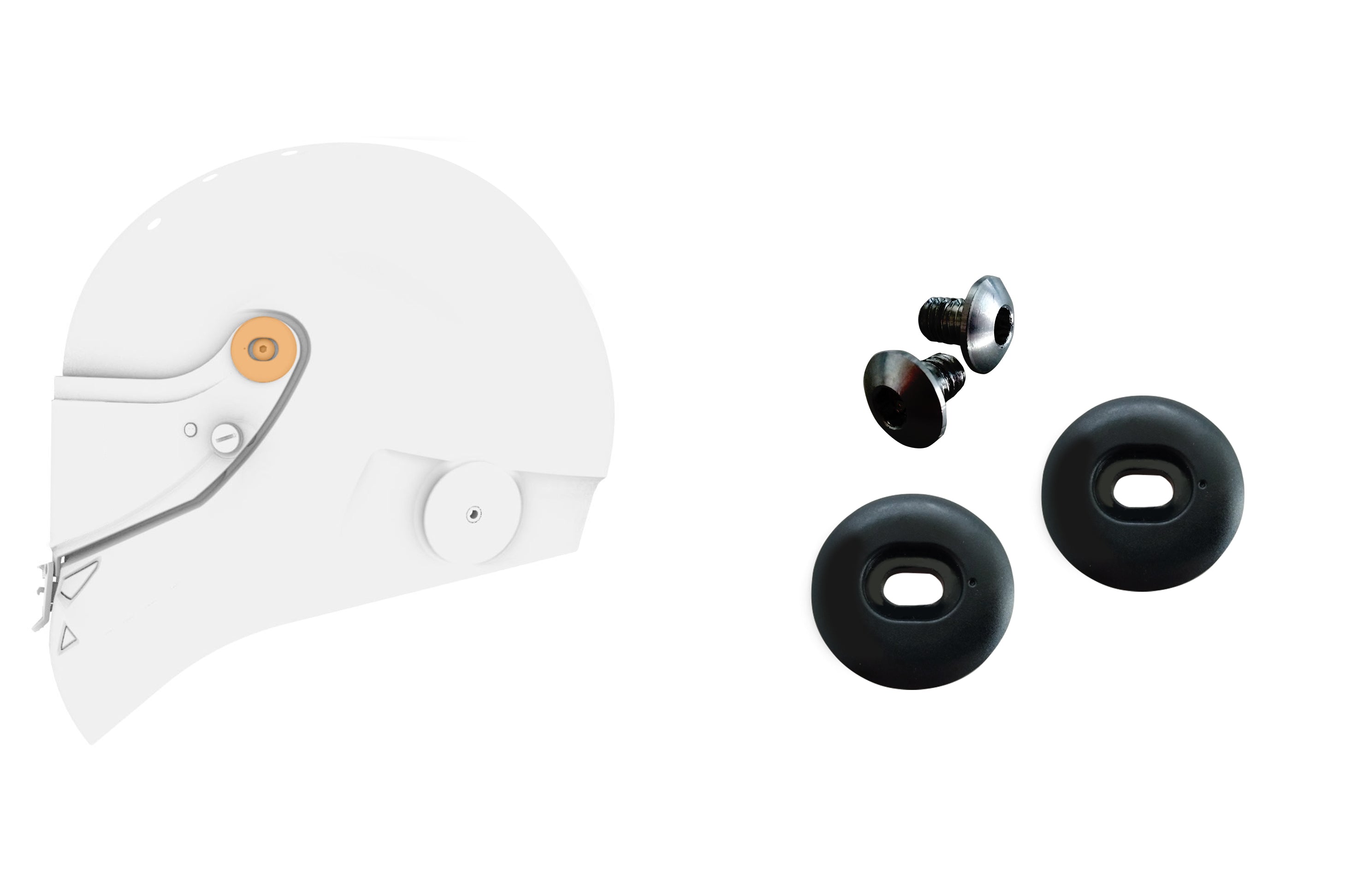SCHUBERTH 1010008054 механізм кріплення візора для шолома SP1/ SF3, чорні Болти Photo-0