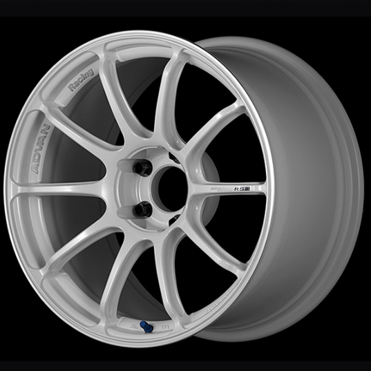 ADVAN YA38I25EWMR колісний диск V3800 RSIII 18x9.0 ET25 5-114. 3 RACING WHITE METALLIC & RING Photo-0