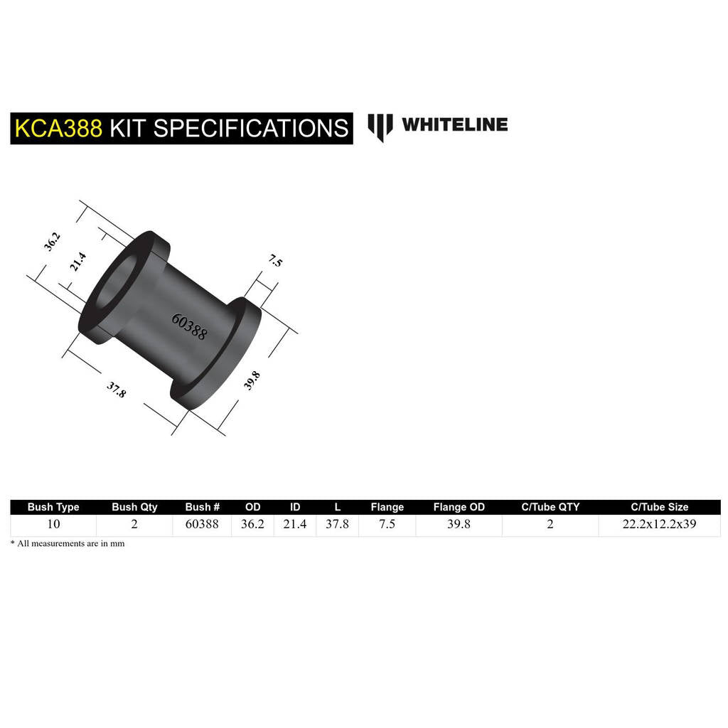 WHITELINE KCA388 Комплект корекції заднього Bump Steer для Mitsubishi Lancer Evo 4 5 6 7 8 9 Photo-3