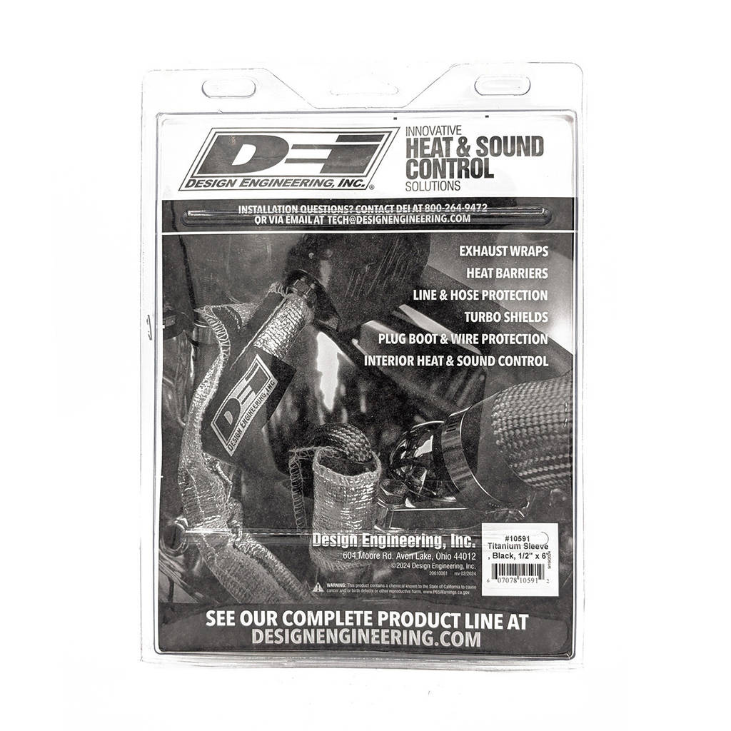 DEI 010591 Тепловий титановий рукав Protect-A-Sleeve 1/2" ID x 6ft чорний Photo-2