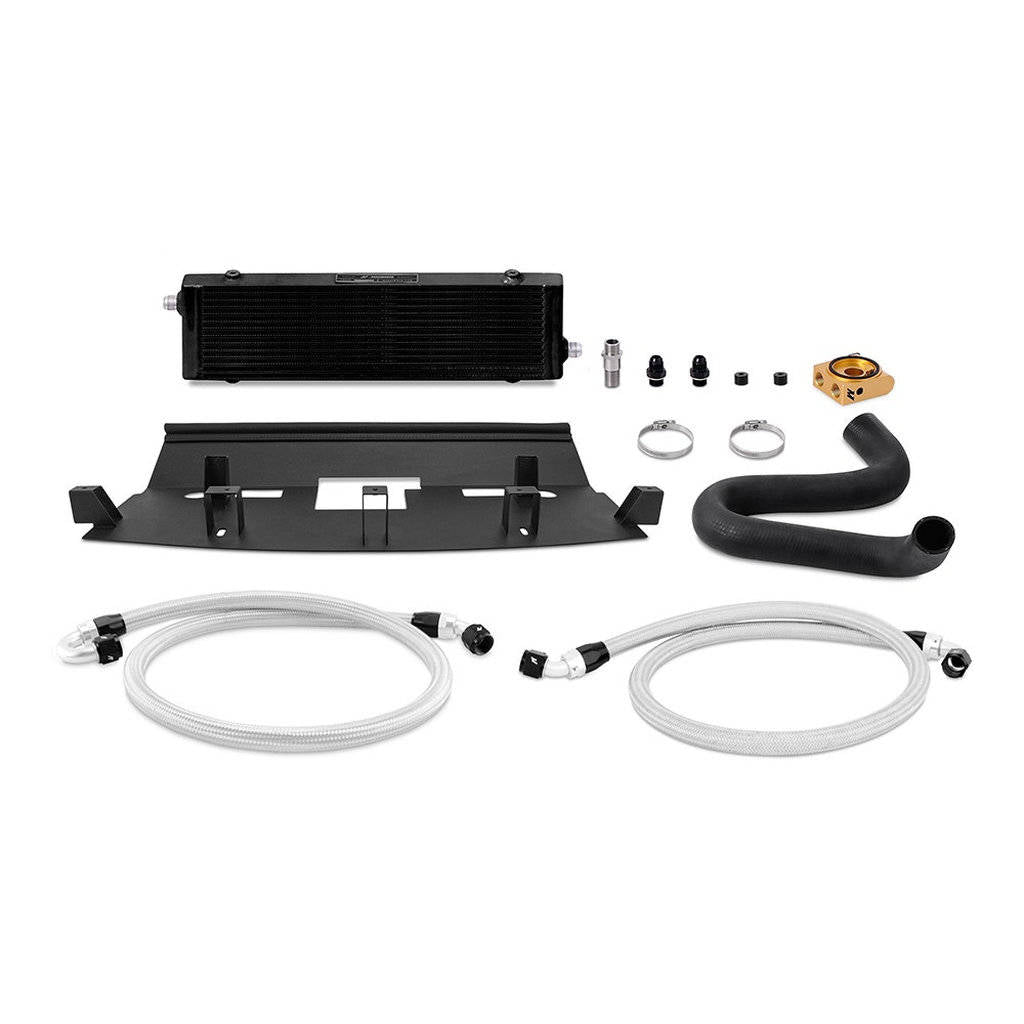 MISHIMOTO MMOC-MUS8-18T Комплект масляного радіатора для FORD Mustang GT 18+, сріблястий, термостатичний Photo-1