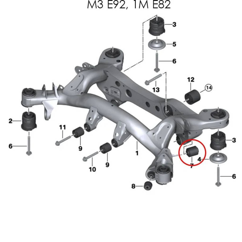 MILLWAY 90456 Задні внутрішні нижні сайлентблоки з шарніром для BMW E8x / E9x / 1M (E82) / M2 / M3 / M4 (F8x / G8x) Photo-3