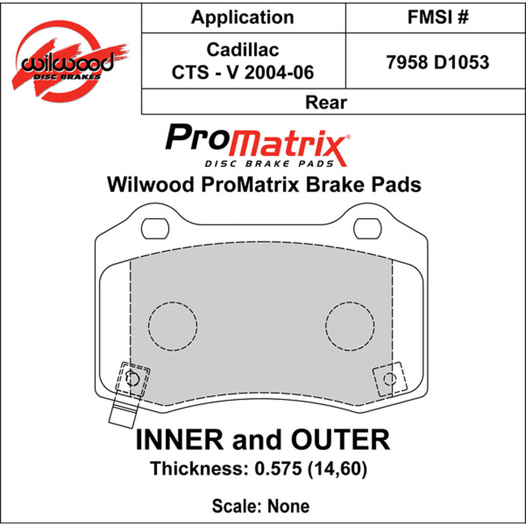 WILWOOD 150-D1053K Гальмівні колодки Promatrix, D1053 Photo-0