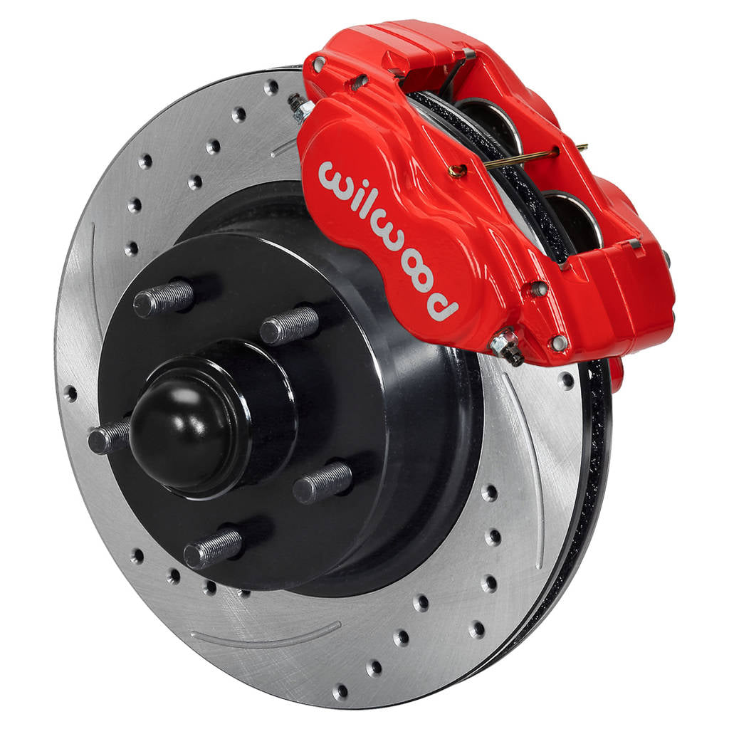 WILWOOD 140-13653-DR Комплект передніх гальм FDL-M 11.30" 1 PC Rotor&Hub, з перфорацією- червоний Photo-0
