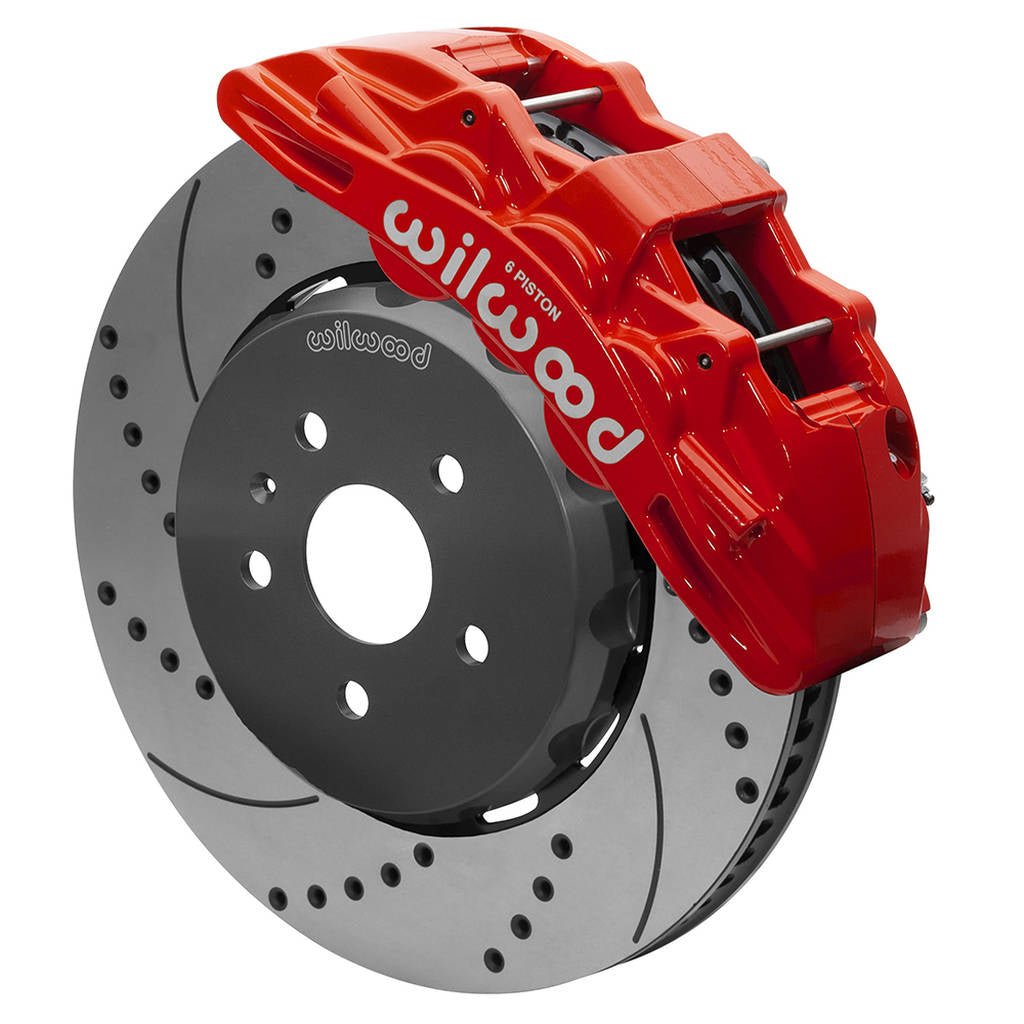 WILWOOD 140-15431-DR Комплект передніх гальм SX6R Dynamic 15.00, з перфорацією, червоний Photo-1