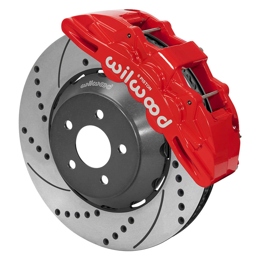 WILWOOD 140-14925-DR Комплект передніх гальм SX6R Dynamic 15.00, з перфорацією, червоний Photo-0