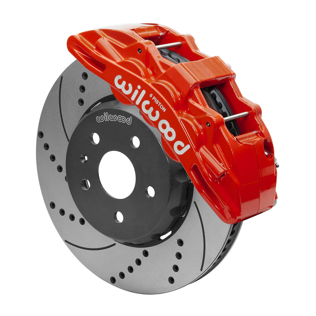 WILWOOD 140-15425-DR Комплект передніх гальм SX6R Dynamic 14.00, з перфорацією, червоний Photo-0
