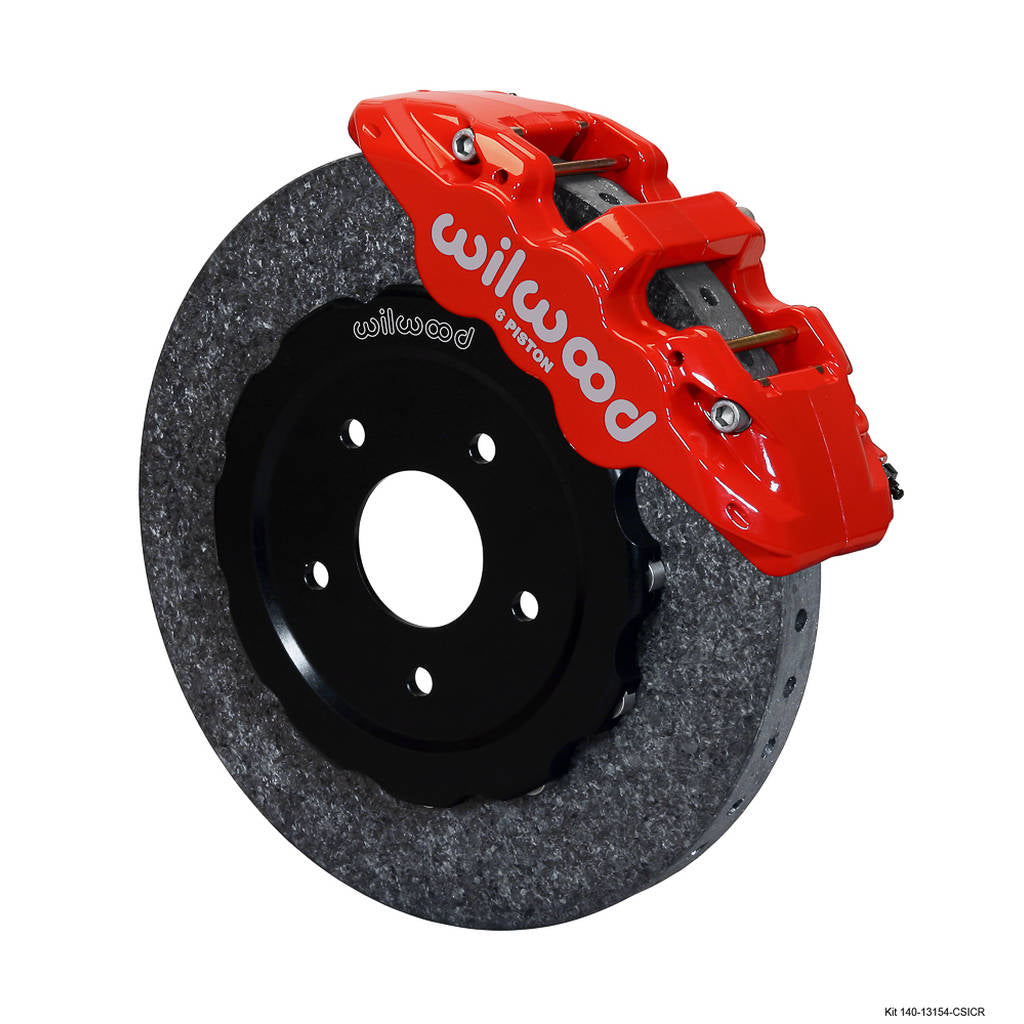 WILWOOD 140-13154-CSICR Комплект передніх гальм AERO6 14.00" C/SiC Rotor, червоний Photo-0