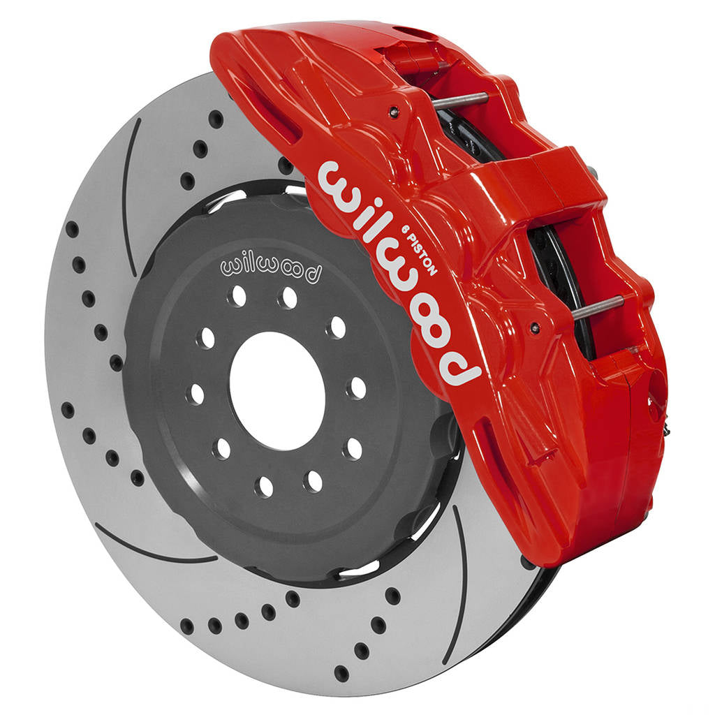 WILWOOD 140-15311-DR Комплект передніх гальм SX6R Dynamic 15.00, з перфорацією, червоний Photo-0