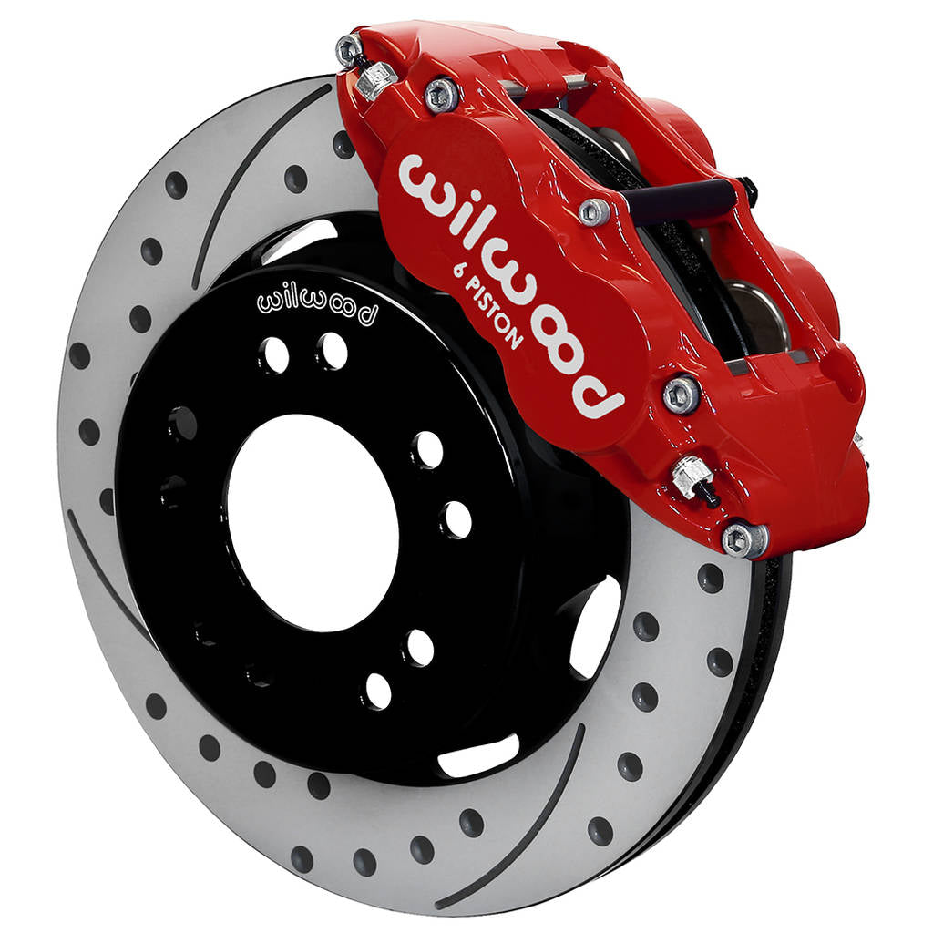 WILWOOD 140-15302-DR Комплект передніх гальм FNSL4R 12.19", з перфорацією, червоний Photo-0
