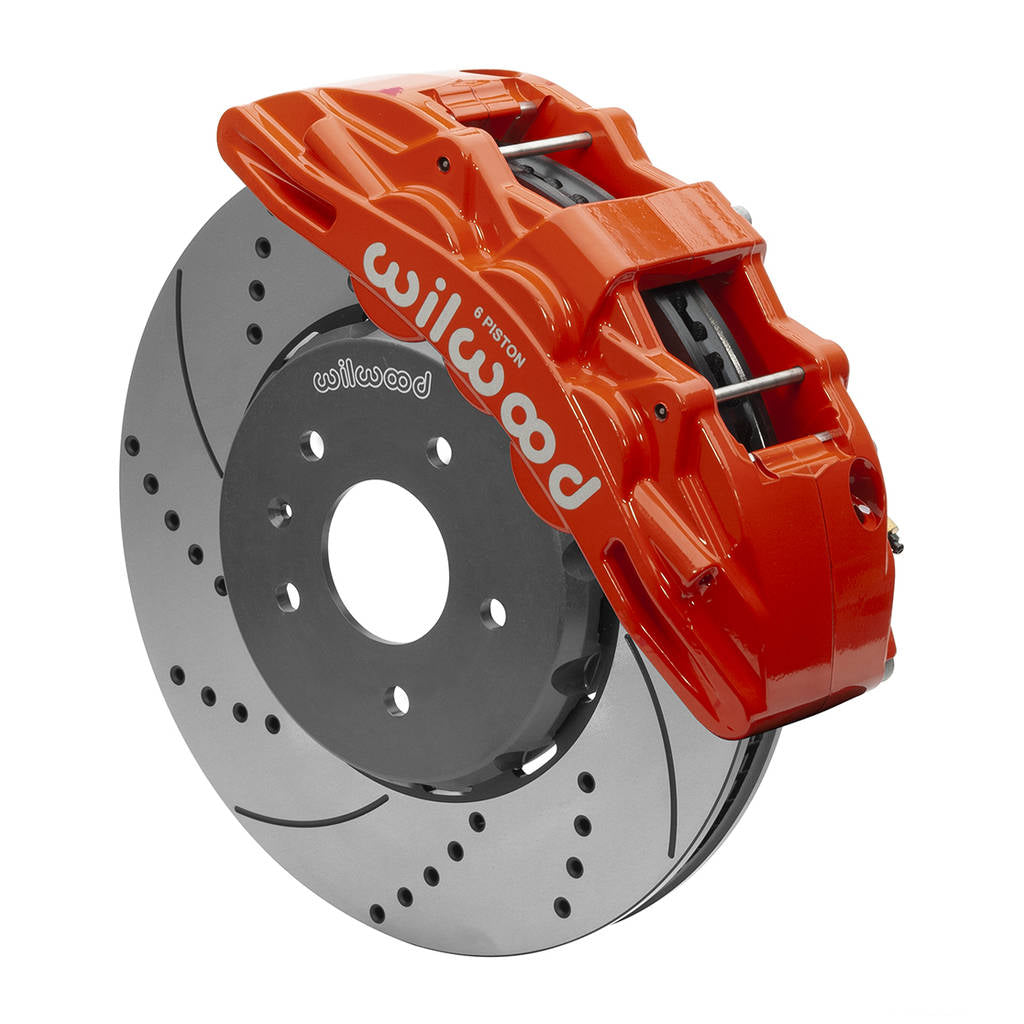 WILWOOD 140-15722-DR Комплект передніх гальм SX6R Dynamic 14.00, з перфорацією, червоний Photo-0