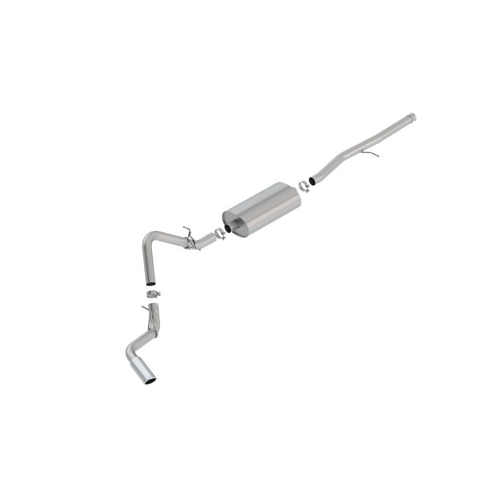 BORLA 140793 Вихлопна система Cat-Back EC STB (78.8") CC SB (69.3) WB 147.4 дюйма для Chevrolet Silverado/ GMC Sierra 1500 5.3L V8/ 4.3L V6 AT 2&4WD 4 DR '19-'21 Photo-0