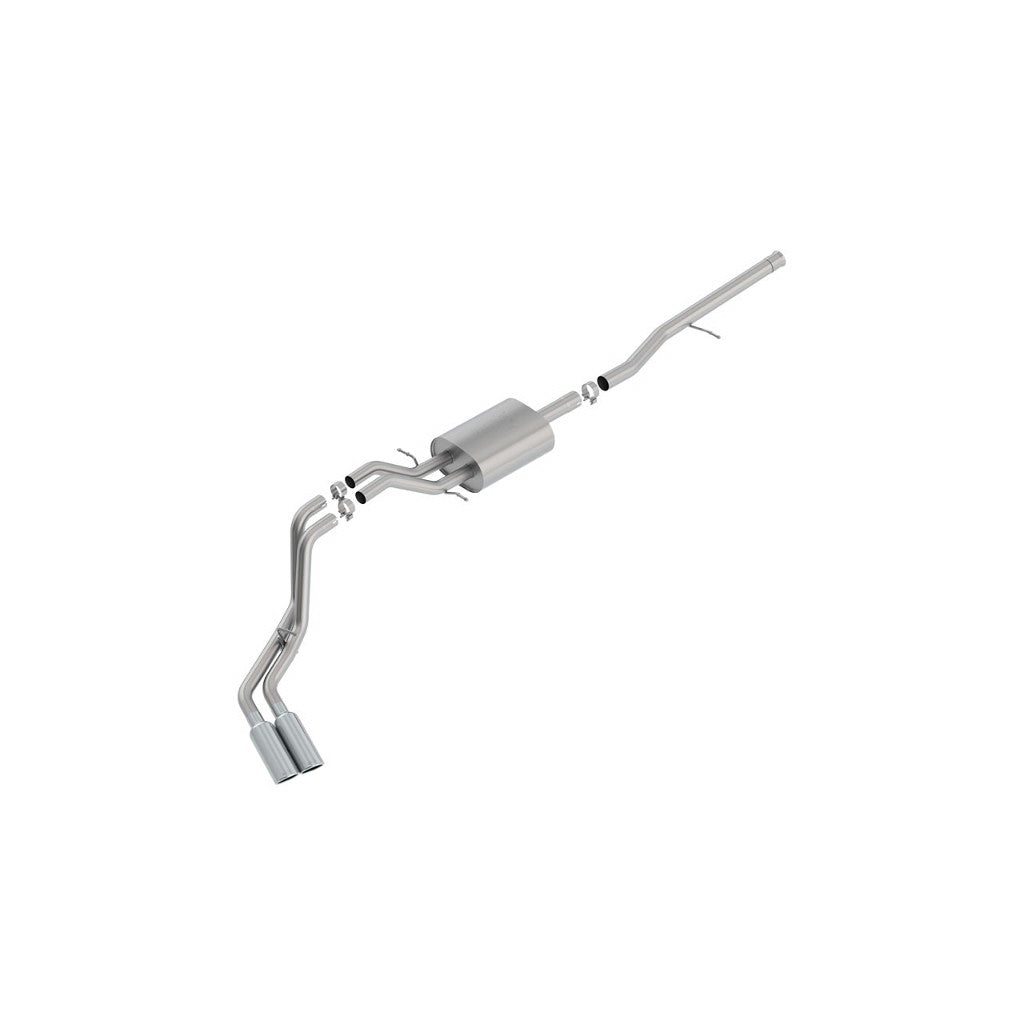 BORLA 140797 Вихлопна система Cat-Back EC STB (78.7"), CC SB (69.3") WB для Chevrolet Silverado/ GMC Sierra 1500 '14-'18/ 1500 LD 2019 5.3L V8 AT/MT 2&4WD 4DR Photo-0