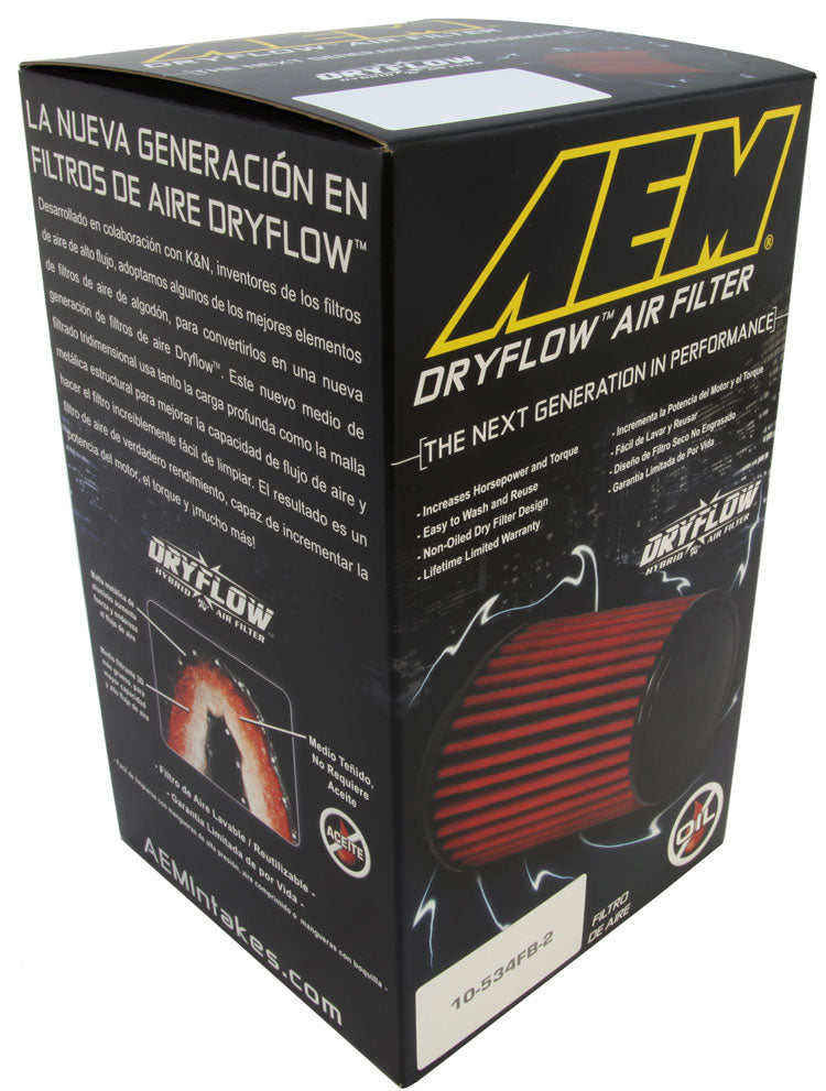 AEM 21-2057DK Повітряний фільтр Dryflow, вхід 102 мм Photo-1