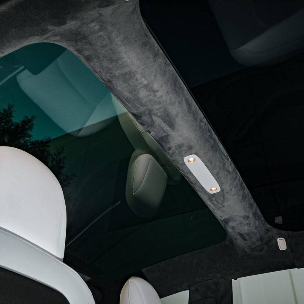 UNPLUGGED PERFORMANCE UP-MY-331-1.1 Покриття стелі з алькантари чорний для TESLA Model Y Photo-8
