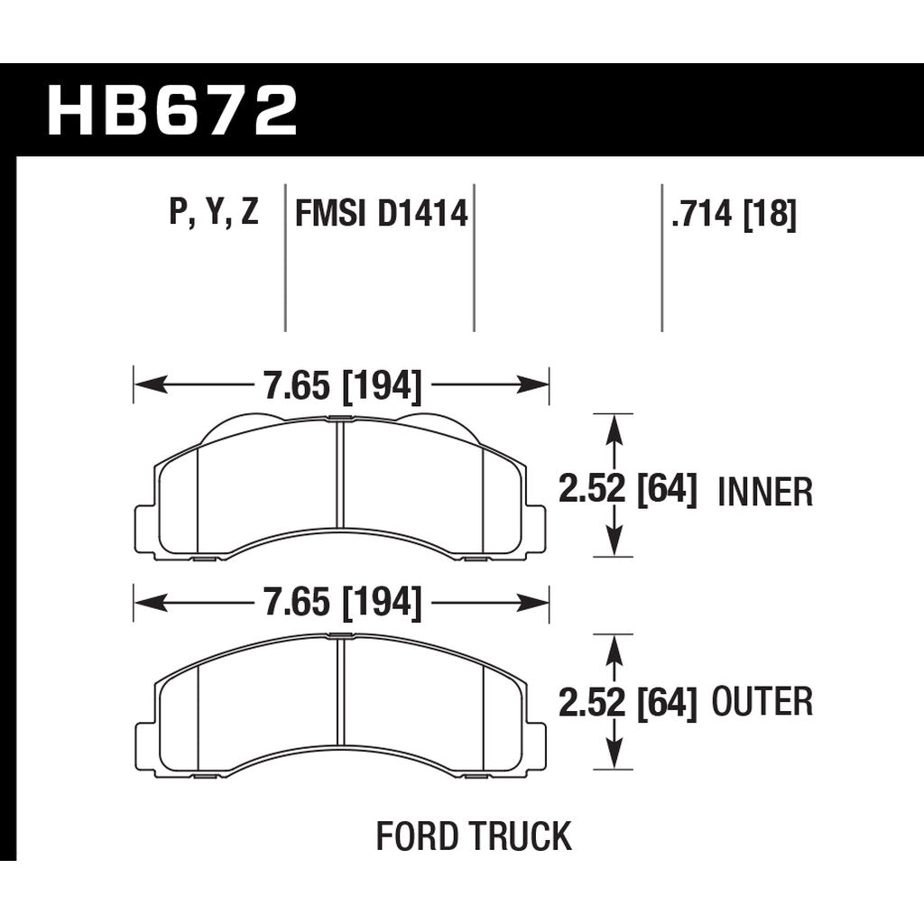 HAWK HB672U.714 Гальмівні колодки Motorsports DTC-70 Photo-2