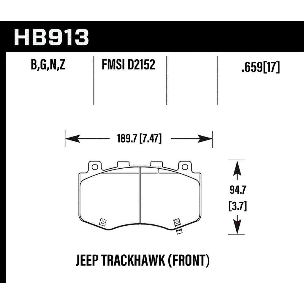 HAWK HB913G.659 Гальмівні колодки Motorsports DTC-60 Photo-2
