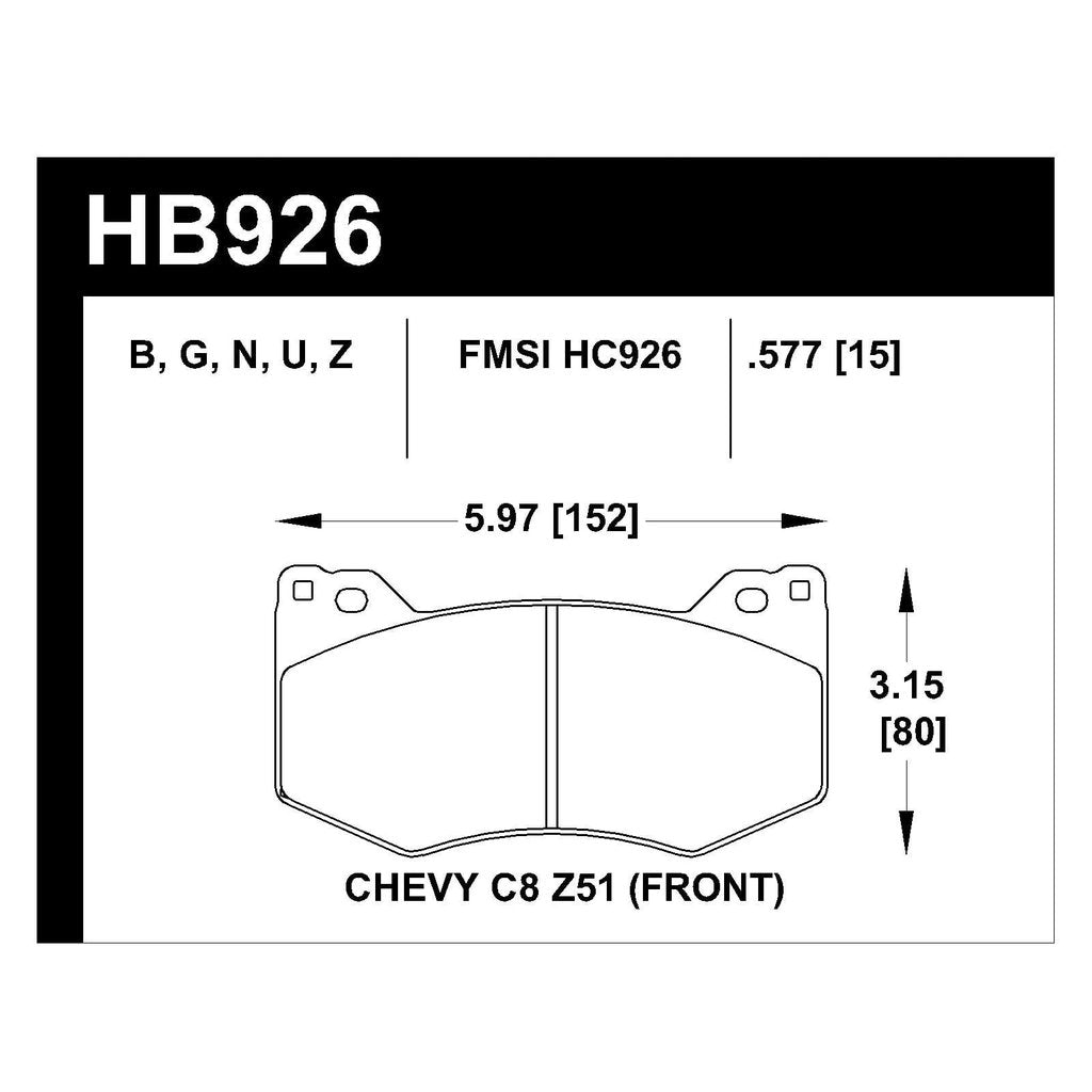 HAWK HB926U.577 Гальмівні колодки Motorsports DTC-70 Photo-2