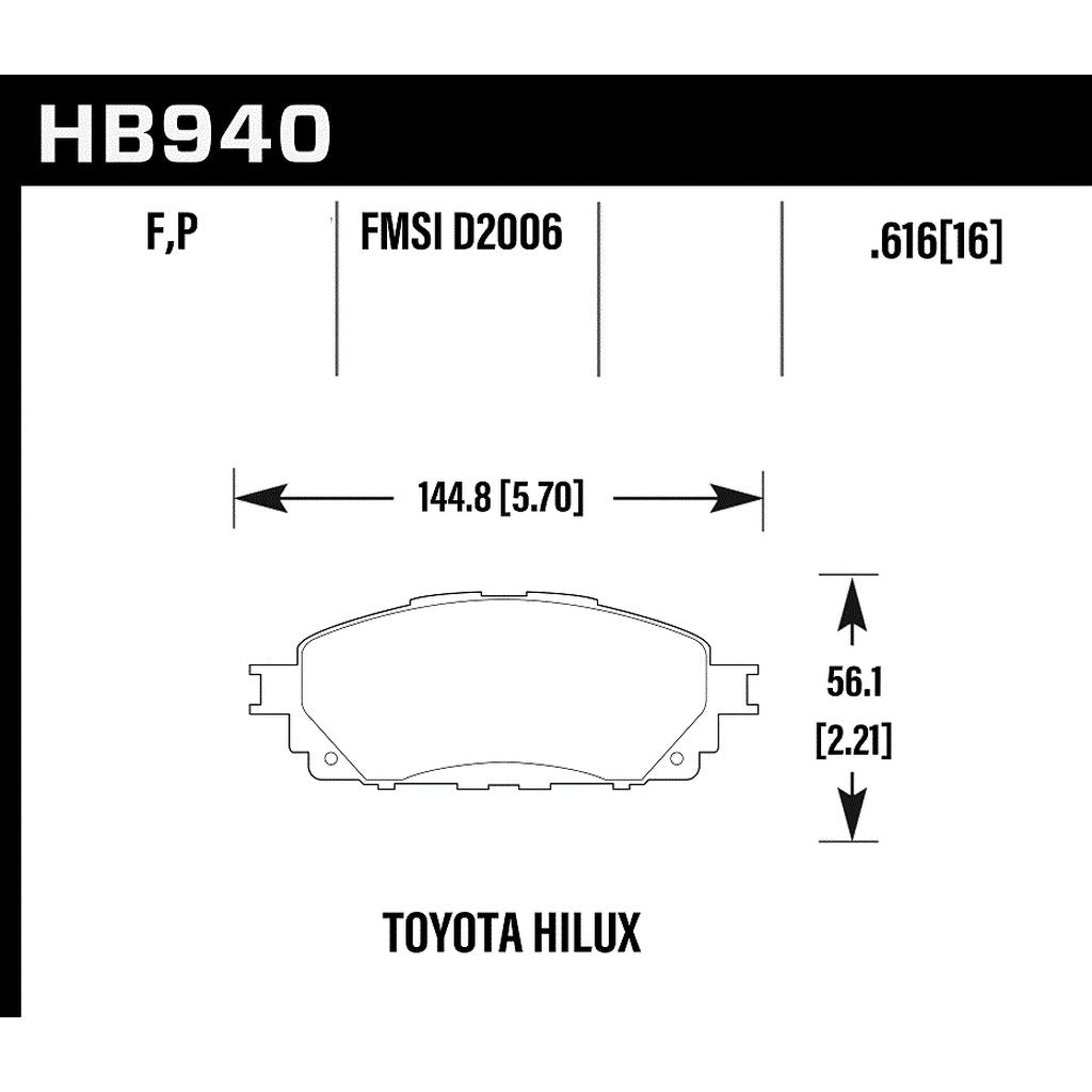 HAWK HB940P.616 Гальмівні колодки SuperDuty Photo-2