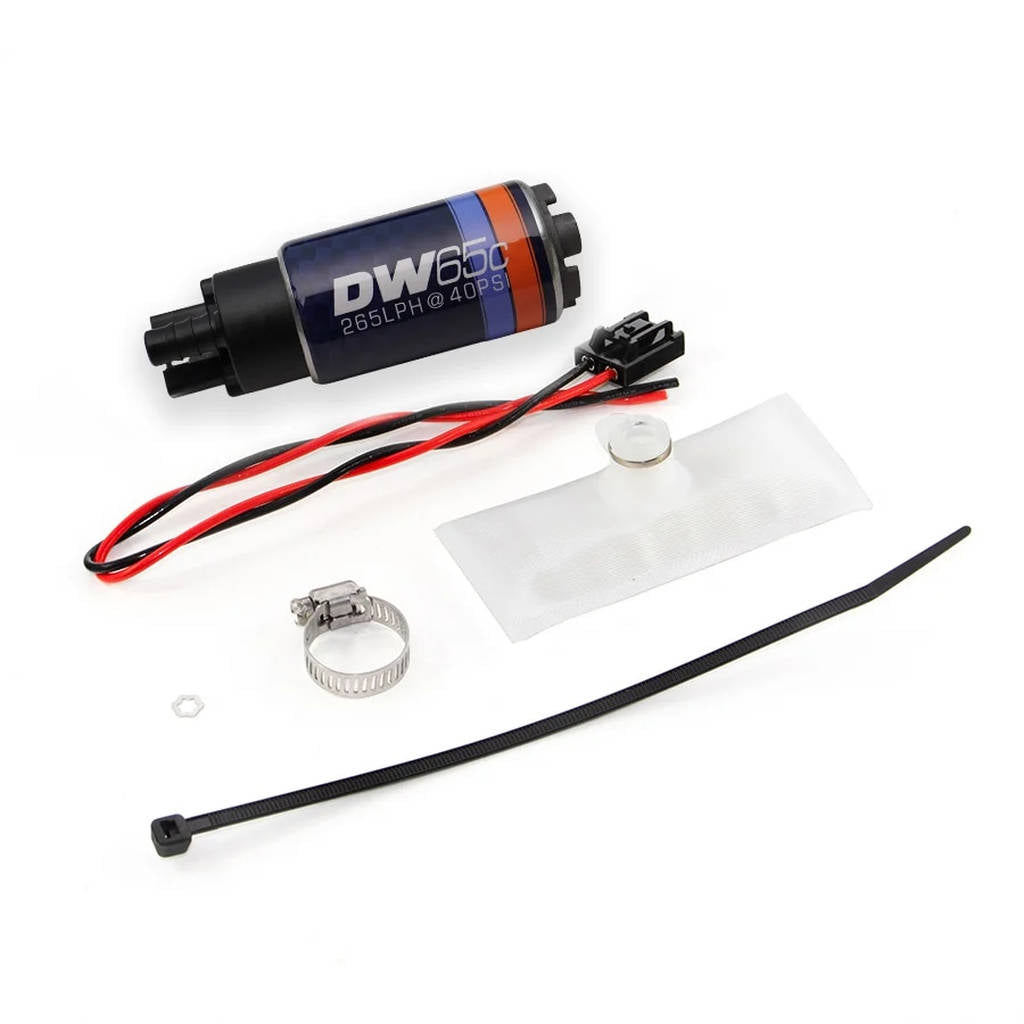 DEATSCHWERKS 9-651-1030 Компактний паливний насос DW65C, 265lph без монтажних затискачів з комплектом для BMW 325i 1988-91 Photo-0