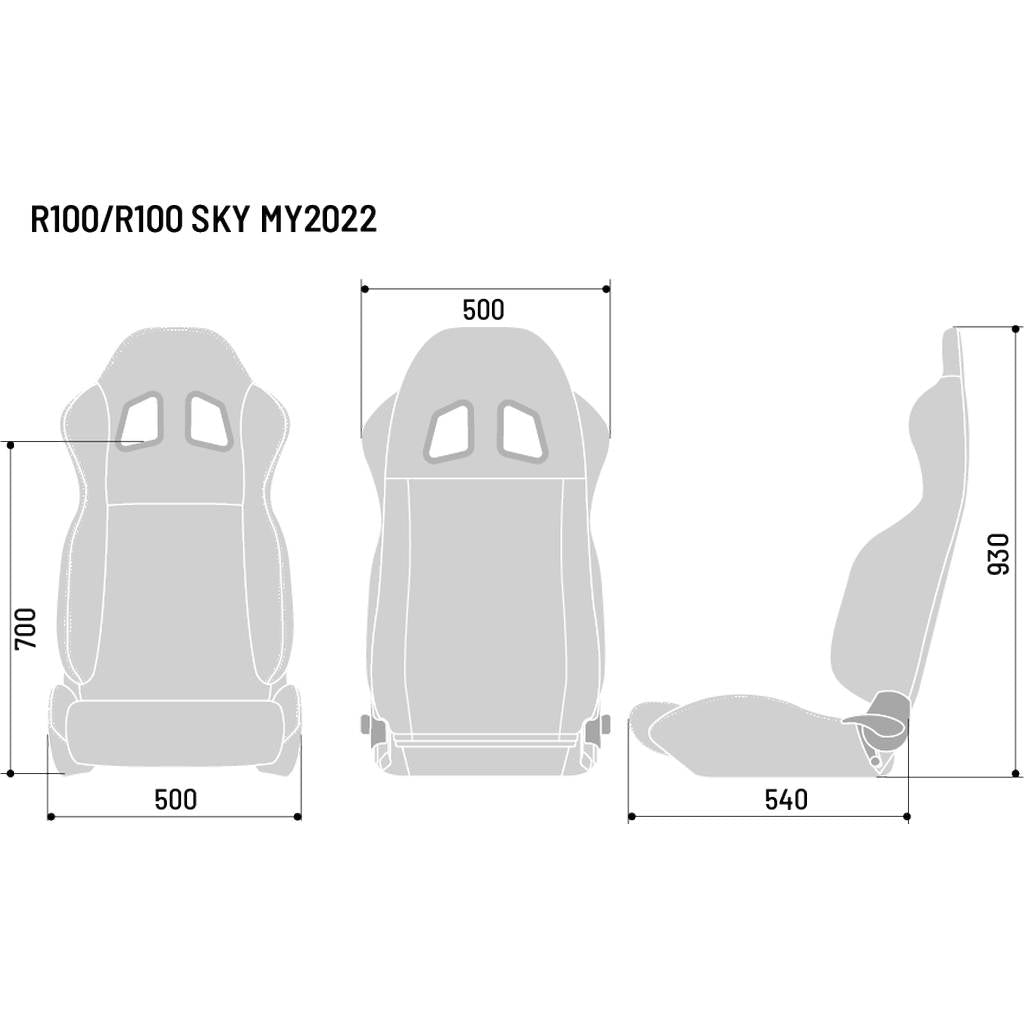SPARCO 009014NRSKY крісло / сидіння (Тюнінг) R100 SKY MY2022, вініл, чорне Photo-2
