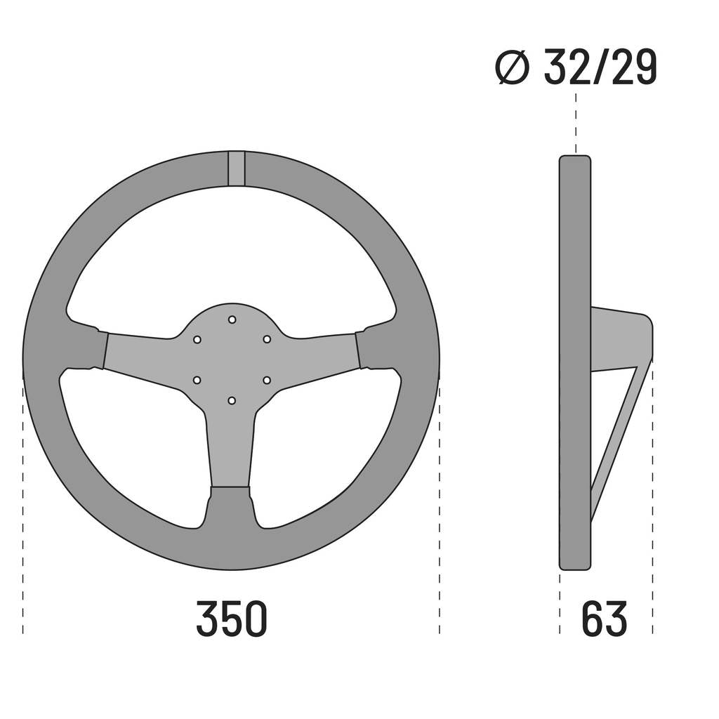 SPARCO 015L750PL Кермо L575, шкіра, чорний, діам.350мм, виліт 63мм Photo-2