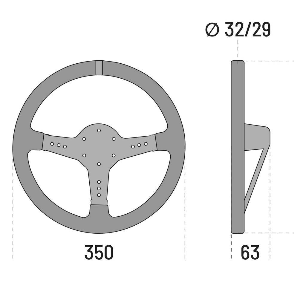 SPARCO 015L800PL Кермо L777, шкіра, чорний/титан, діам.350мм, виліт 63мм Photo-2