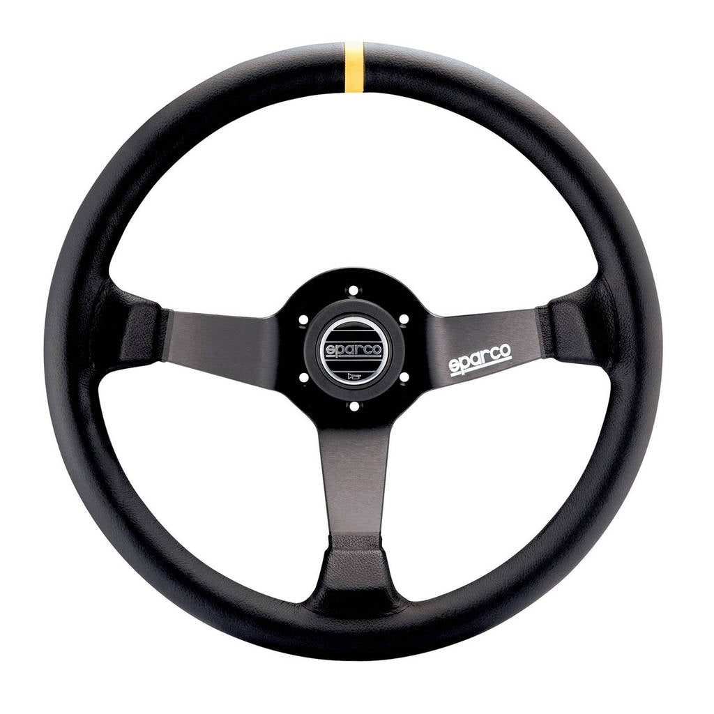 SPARCO 015R345MLN Кермо R345, шкіра, чорний, діам.350мм, виліт 63мм Photo-1
