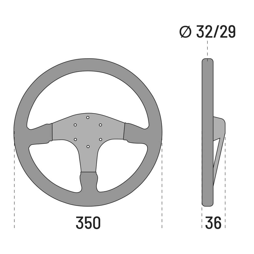 SPARCO 015R375PSN Кермо R375, замша, чорний, діам.350мм, виліт 36мм Photo-2