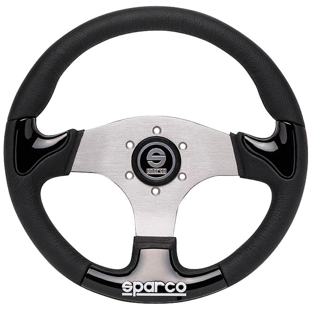 SPARCO 015THPUNR345 Кермо P222, поліуретан, чорні вставки, діам.345мм, виліт 00мм Photo-0