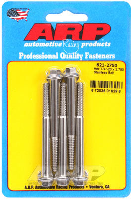 ARP 621-2750 1/4-20 x 2.750 Болти із шестигранною головкою з нержавіючої сталі Photo-0