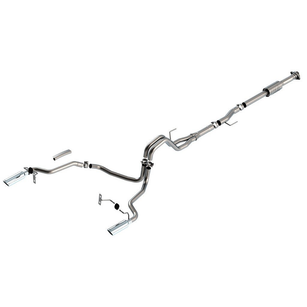 BORLA 140864 Вихлопна система Cat-Back ATAK 2.25 дюйма CC SB EC STB (145.4" WB) LARIAT, KING RANCH, PLATINUM, LTD 3", S RD RL AC SR НАКОНЕЧНИК: 4" RD X 14" для Ford F-150 2.7L/3.5L V6 AT 2+4WD 4DR 2021 Photo-0