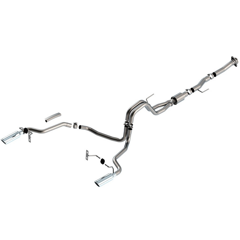 BORLA 140869 Вихлопна система Cat-Back ATAK 2.25 дюйма RC STB (122.8" WB) XL, XLT 3", S RD RL AC SR Наконечник: 4" RD X 14 " для Ford F-150 5.0L V8 AT 2+4WD 2DR 2021 Photo-0