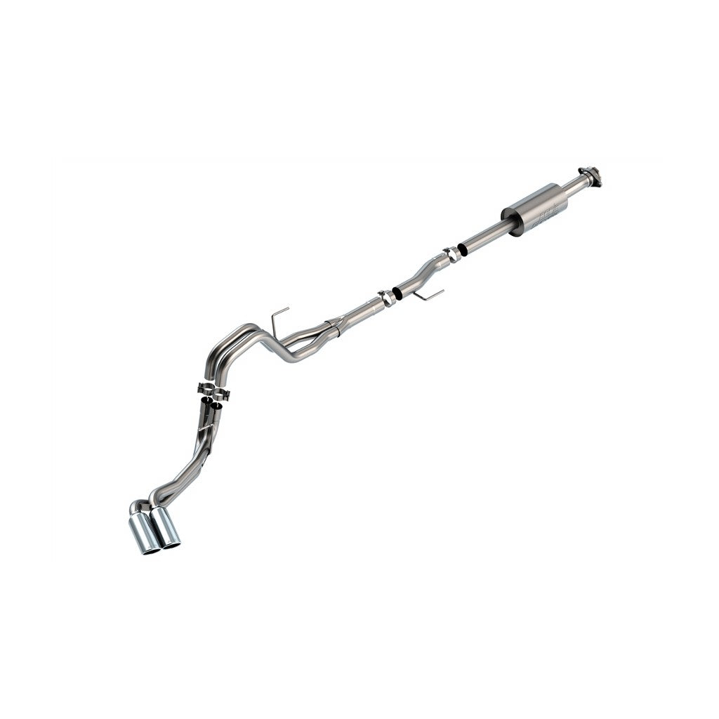 BORLA 140871 Вихлопна система Cat-Back S-TYPE 2.25 дюйма CC SB, EC STB (145.4" WB) LARIAT, KING RANCH, PLATINUM, LTD 3", D RD RL AC S Наконечник: 4" RD X 11" для Ford F-150 2.7L/3.5L V6 AT 2+4WD 4DR 2021 Photo-0