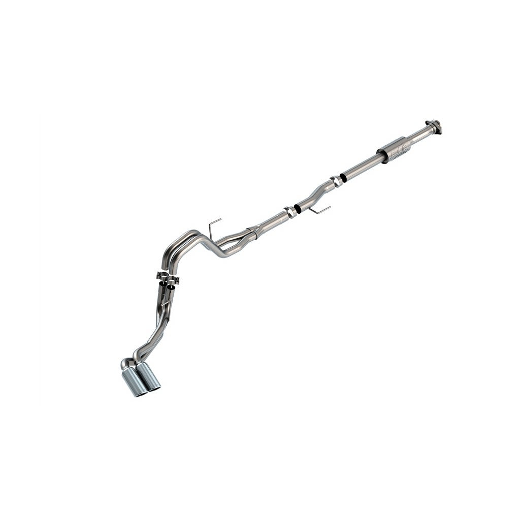 BORLA 140872 Вихлопна система Cat-Back ATAK 2.25 дюйма CC SB, EC STB (145.4" WB) LARIAT, KING RANCH, PLATINUM, LTD 3", D RD RL AC S Наконечник: 4" RD X 11" для Ford F-150 2.7L/3.5L V6 AT 2+4WD 4DR 2021 Photo-0