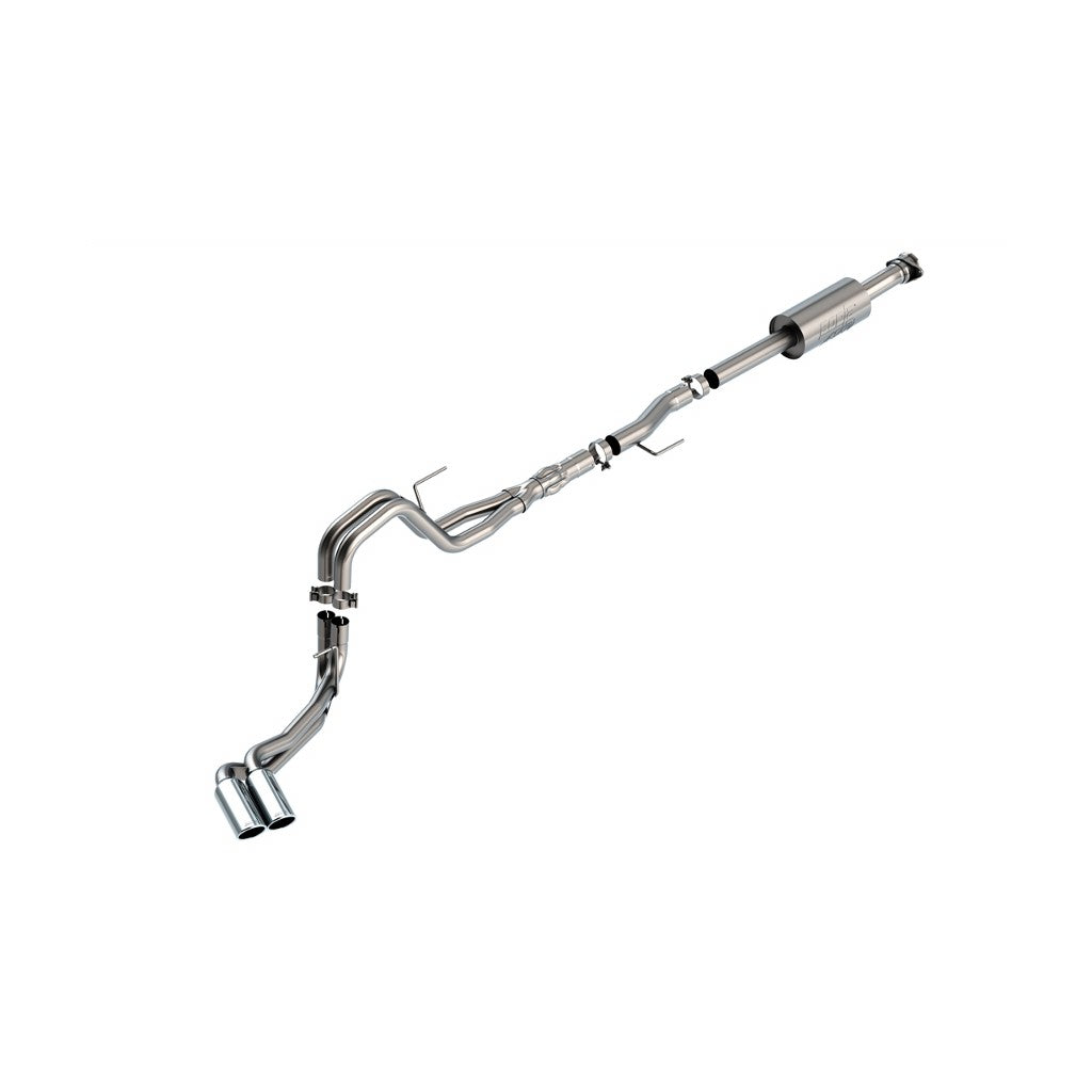 BORLA 140875 Вихлопна система Cat-Back ATAK 2.25 дюйма CC SB, EC STB (145.4" WB) LARIAT, KING RANCH, PLATINUM, LTD 3", D RD RL AC S Наконечник: 4" RD X 11" для Ford F-150 5.0L V8 AT 2+4WD 4DR 2021 Photo-0
