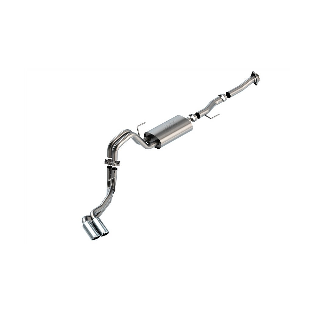 BORLA 140876 Вихлопна система Cat-Back S-TYPE 2.25 дюйма RC STB (122.8" WB) XL, XLT 3", S RD RL AC S Наконечник: 4" RD X 14" для Ford F-150 5.0L V8 AT 2+4WD 2DR 2021 Photo-0