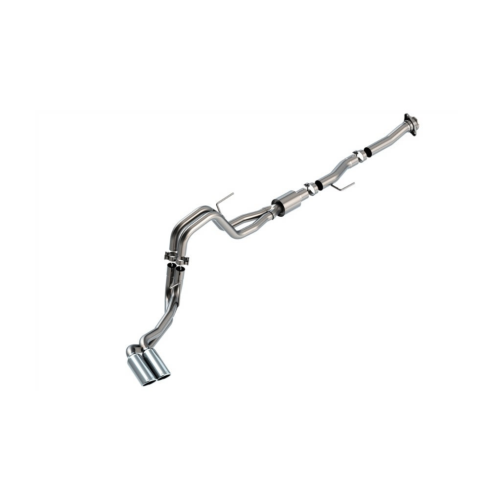 BORLA 140877 Вихлопна система Cat-Back ATAK 2.25 дюйма RC STB (122.8" WB) XL, XLT 3", S RD RL AC S Наконечник: 4" RD X 14 " для Ford F-150 5.0L V8 AT 2+4WD 2DR 2021 Photo-0
