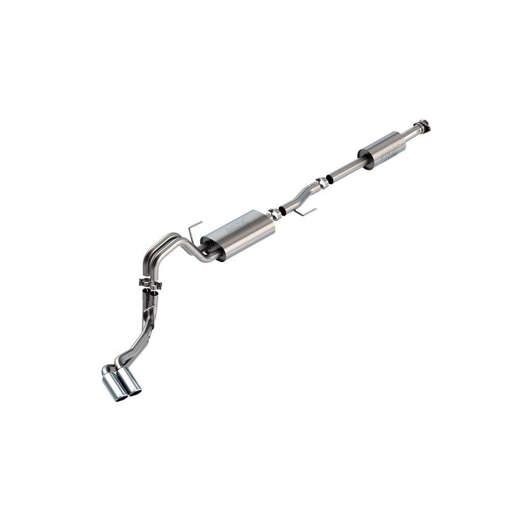 BORLA 140881 Вихлопна система Cat-Back ATAK 2.25 дюйма CC SB EC STB (145.4" WB) XL, XLT, LARIAT, KING RANCH, PLATINUM, LTD 3", D RD RL AC S Наконечник: 4" RD X 11" для Ford F-150 3.3L V6 AT 2+4WD 4DR 2021 Photo-0